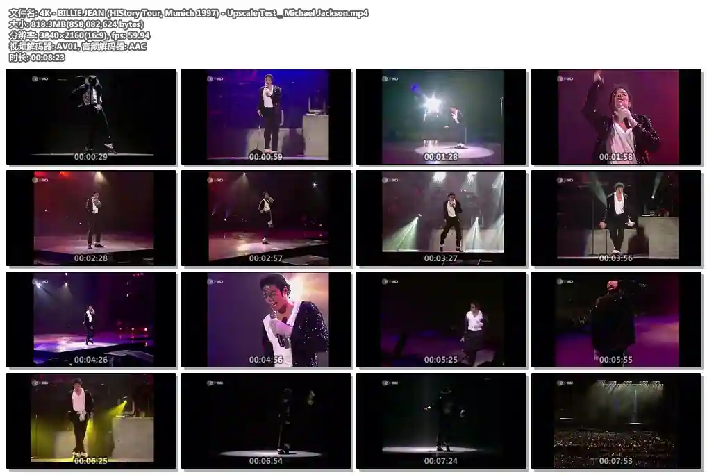 迈克尔杰克逊 BILLIE JEAN 1997慕尼黑历史之旅  4K/MP4 迅雷云